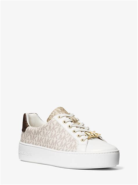 michael michael kors poppy color-block logo sneaker|Michael Kors sneakers logo.